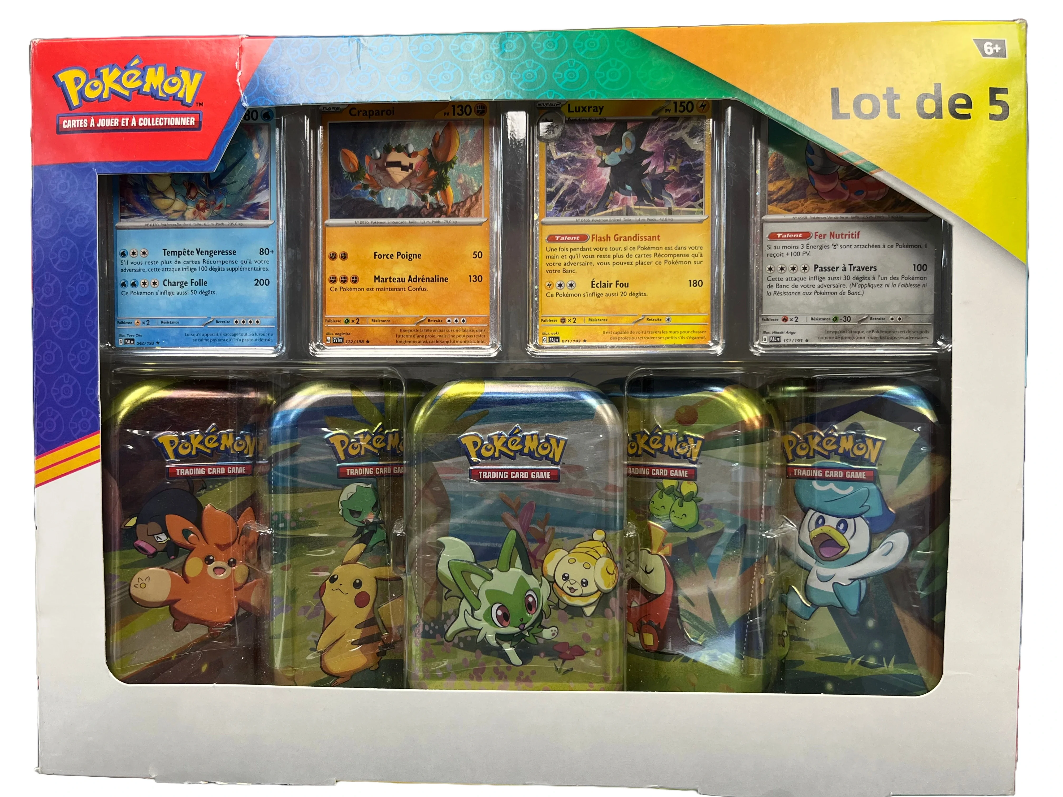 Pokemon Paldea Friends 5-Packs Mini Tins Collection Box (French)