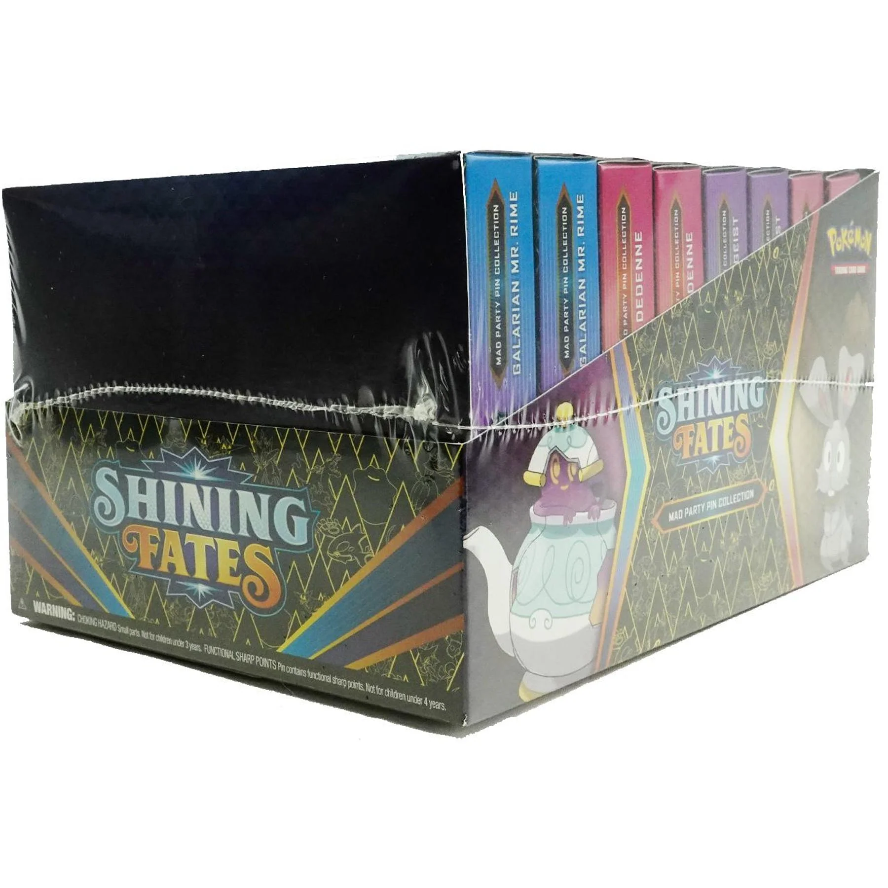 Pokemon Shining Fates Mad Party Pin Collection Display Box (Bunnelby, Dedenne, Galarian Mr. Rime, & Polteageist) - Image 3