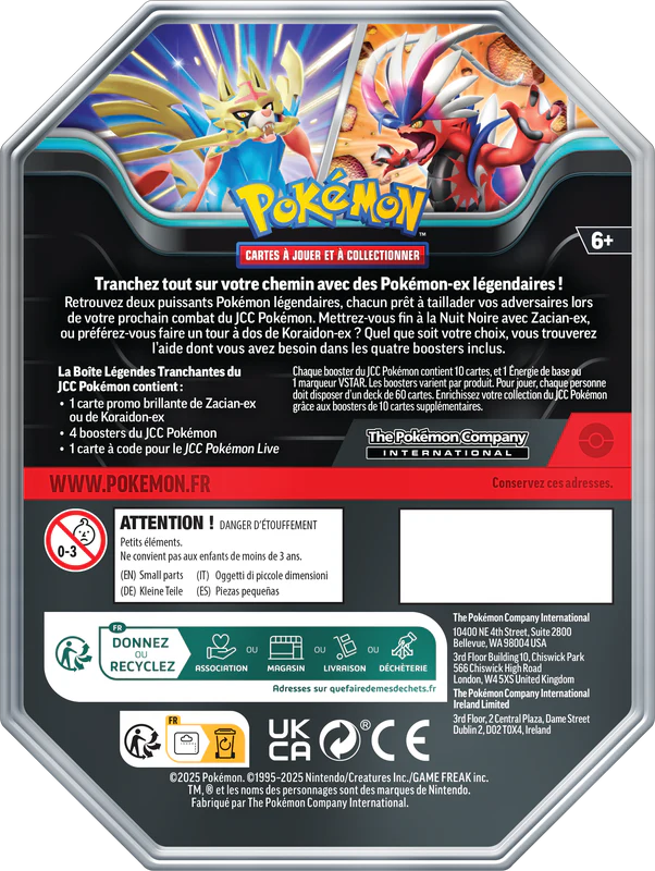 Pokemon Slashing Legends Zacian-ex Tin (French) - Image 2