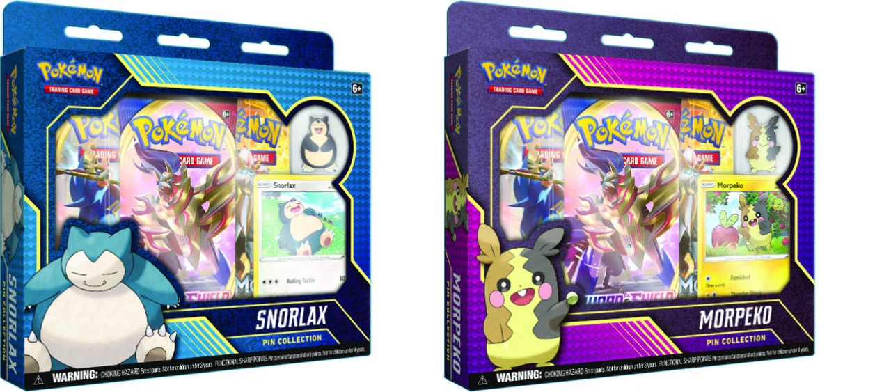 Pokemon Snorlax & Morpeko Pin Collection Display Box (Box of 8) - Image 2