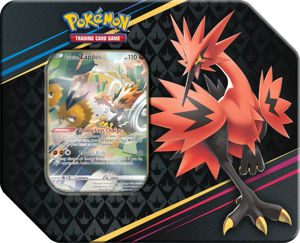 Pokemon SWSH12.5 Crown Zenith Galarian Tin (Set of 3) - Image 3