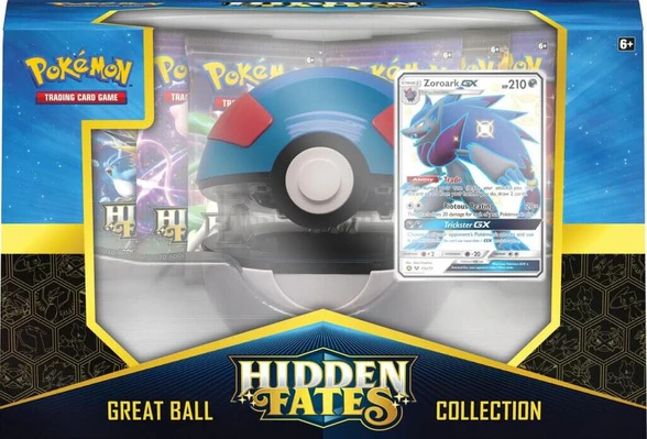 Pokémon TCG Hidden Fates Poké Great Ball Collection featuring Shiny Zoroark GX Box