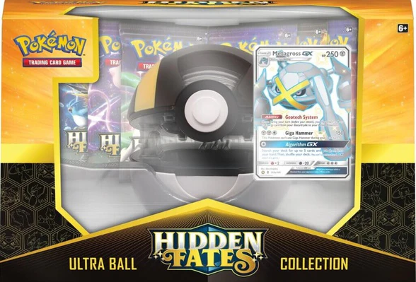 Pokémon TCG Hidden Fates Poké Ultra Ball Collection featuring Shiny Metagross GX Box