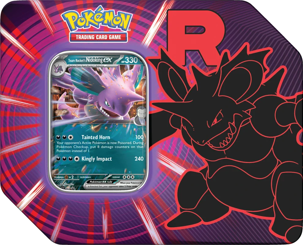 Pokemon Team Rocket Nidoking EX Tin