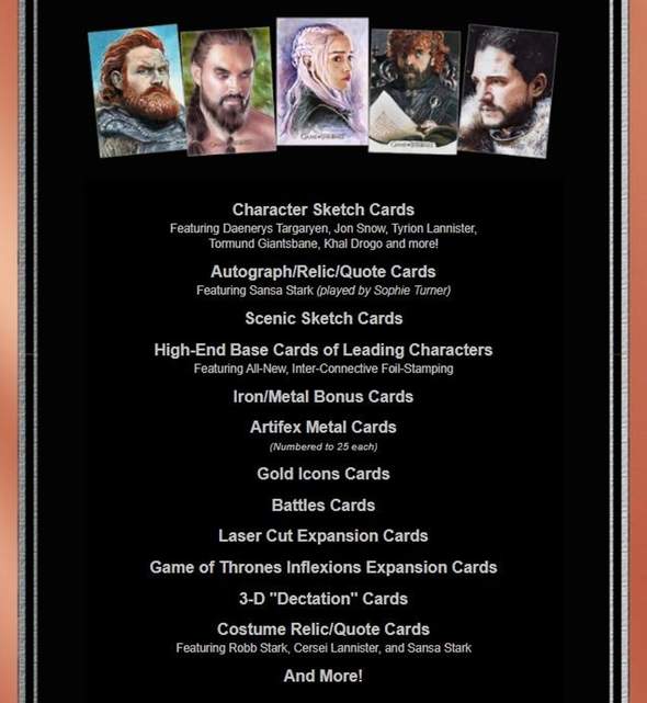 Rittenhouse Archives Game of Thrones Iron Anniversary Series 2 Hobby Box - Image 5