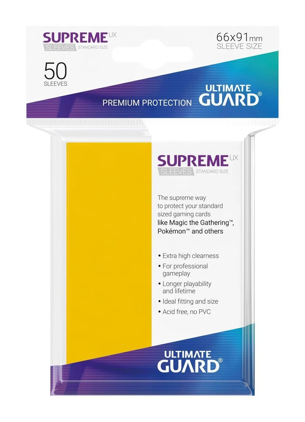 Supreme UX Sleeves Standard Size Yellow (Lot of 2)