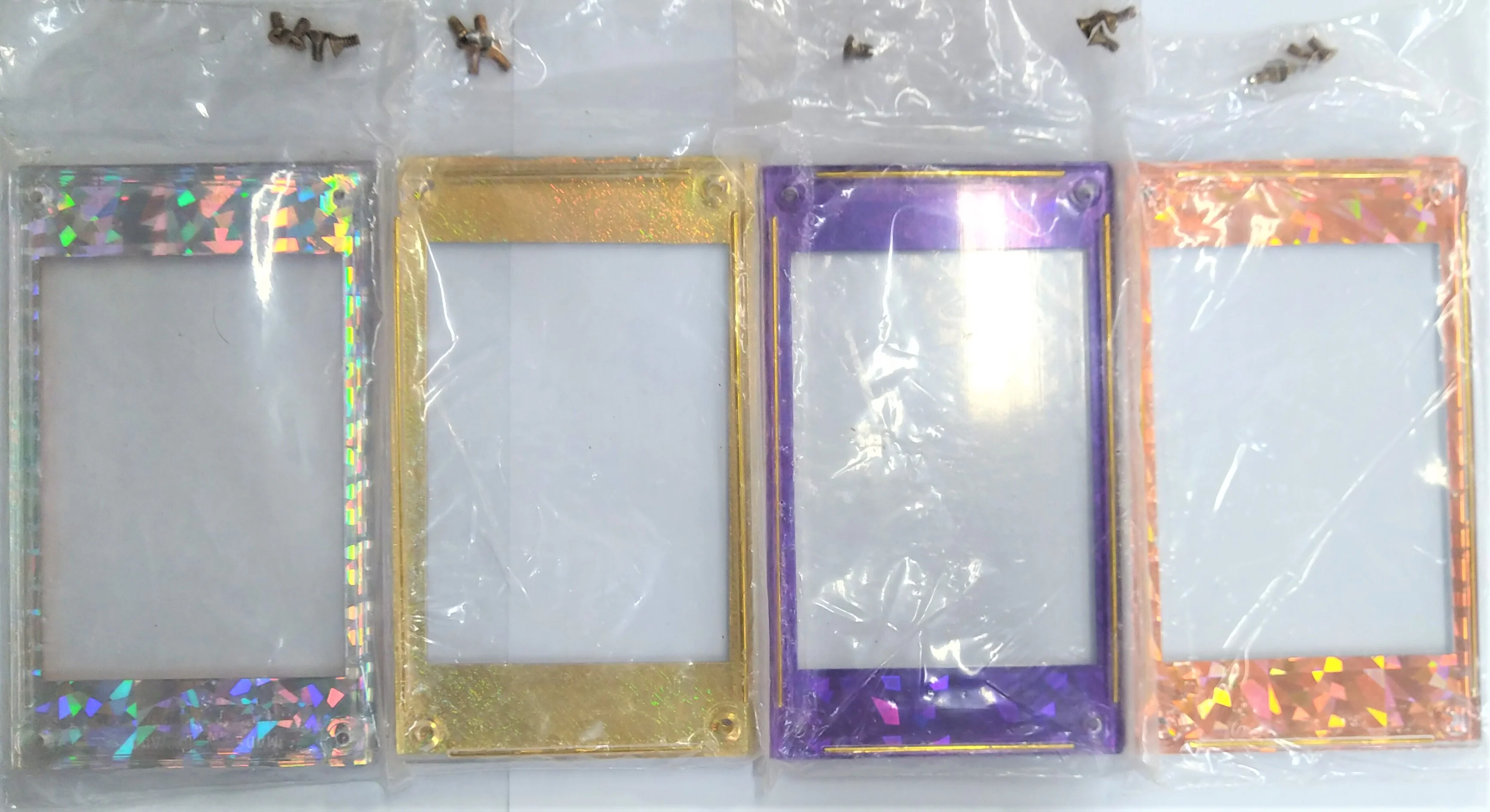 Ultimate Collection Single Card Holder with 4 Screws-Colored Border (Lot of 4)