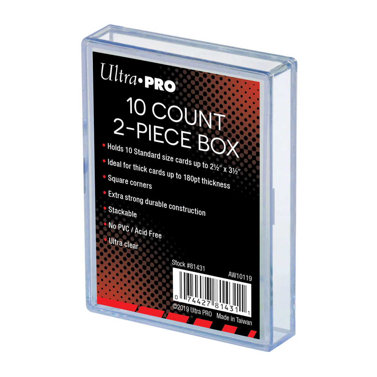 Ultra Pro 2-Piece 10 Count Clear Card Storage Box  (Lot of 5)
