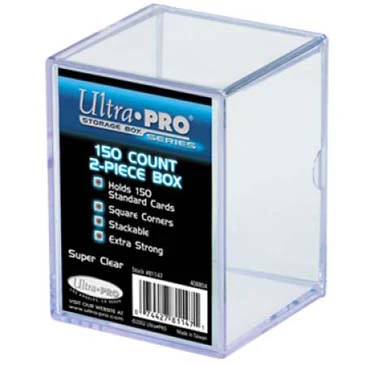 Ultra Pro 2-Piece 150 Count Clear Card Storage Box - Lot of 5 Storage Boxes