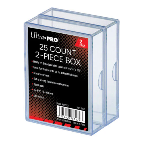 Ultra Pro 2-Piece 25 Count Clear Card Storage Box (Lot of 5)