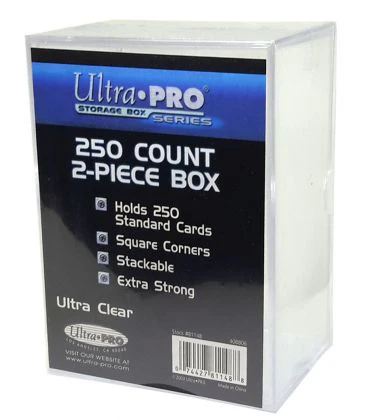 Ultra Pro 2-Piece 250 Count Clear Card Storage Box - Lot of 5 Storage Boxes