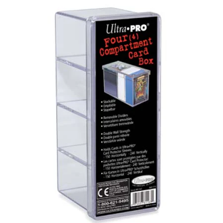 Ultra Pro 2-Piece Four Compartment Clear Card Box