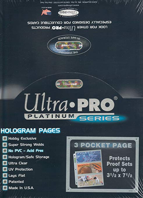 Ultra Pro 3-Pocket Platinum Page with 3-1/2" X 7-1/2" Pockets