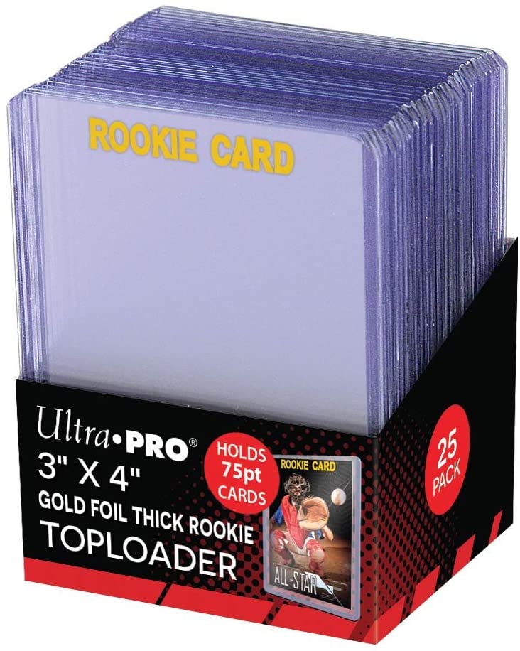 Ultra Pro 3" X 4" Gold Foil Thick Rookie 75pt Toploader