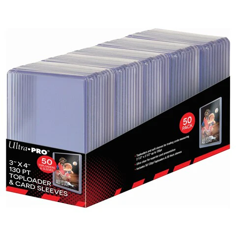 Ultra Pro 3" X 4" Super Thick 130pt Toploader & Card Sleeves (50 ct)