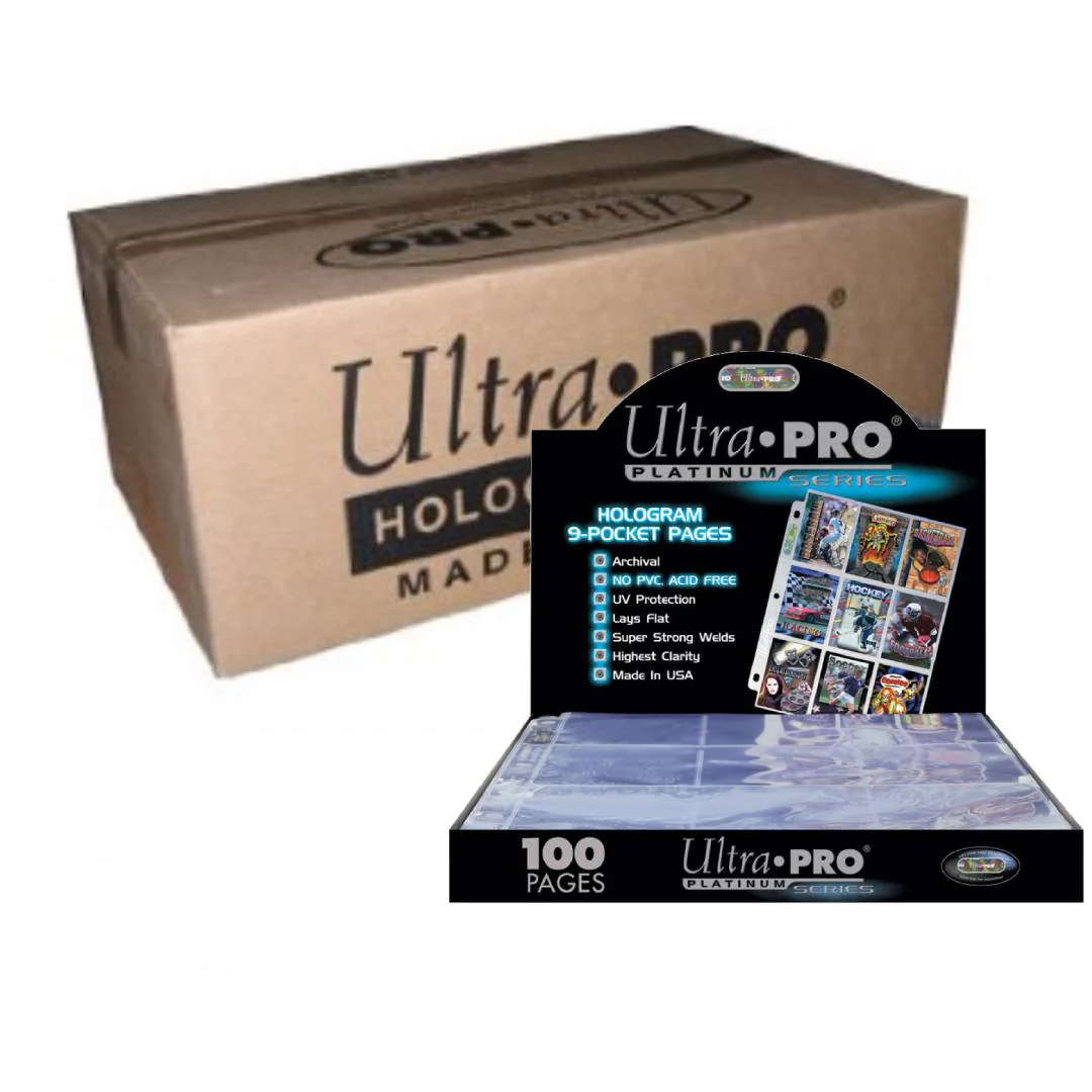 Ultra Pro 9-Pocket Platinum Page for Standard Size Cards Case (Case of 10 Boxes)
