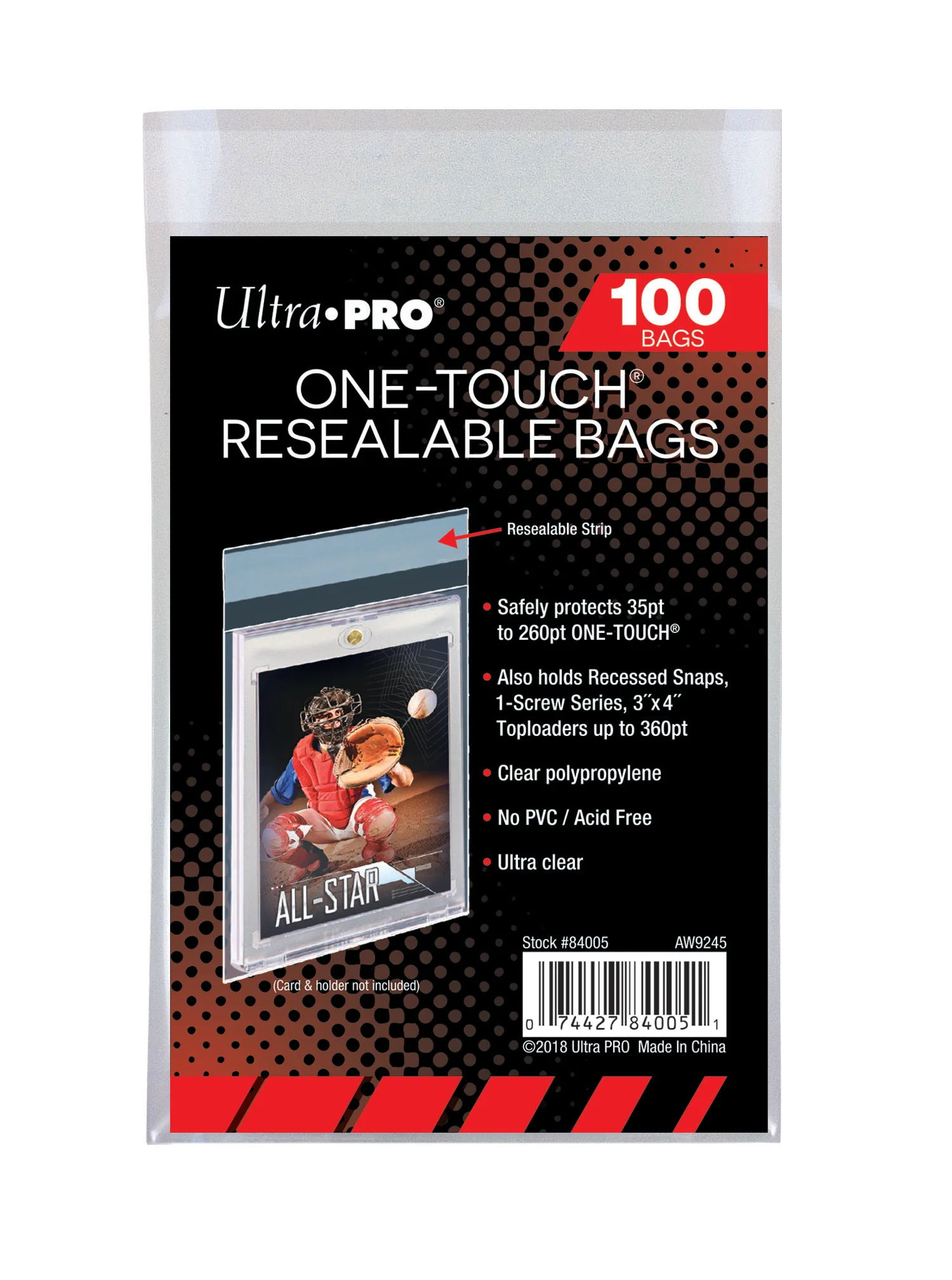 Ultra Pro ONE-TOUCH Resealable Bags (Lot of 5)