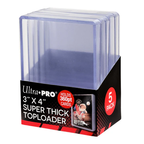 Ultra Pro Super Thick Toploaders 360pt. 3"x 4" (Lot of 5)