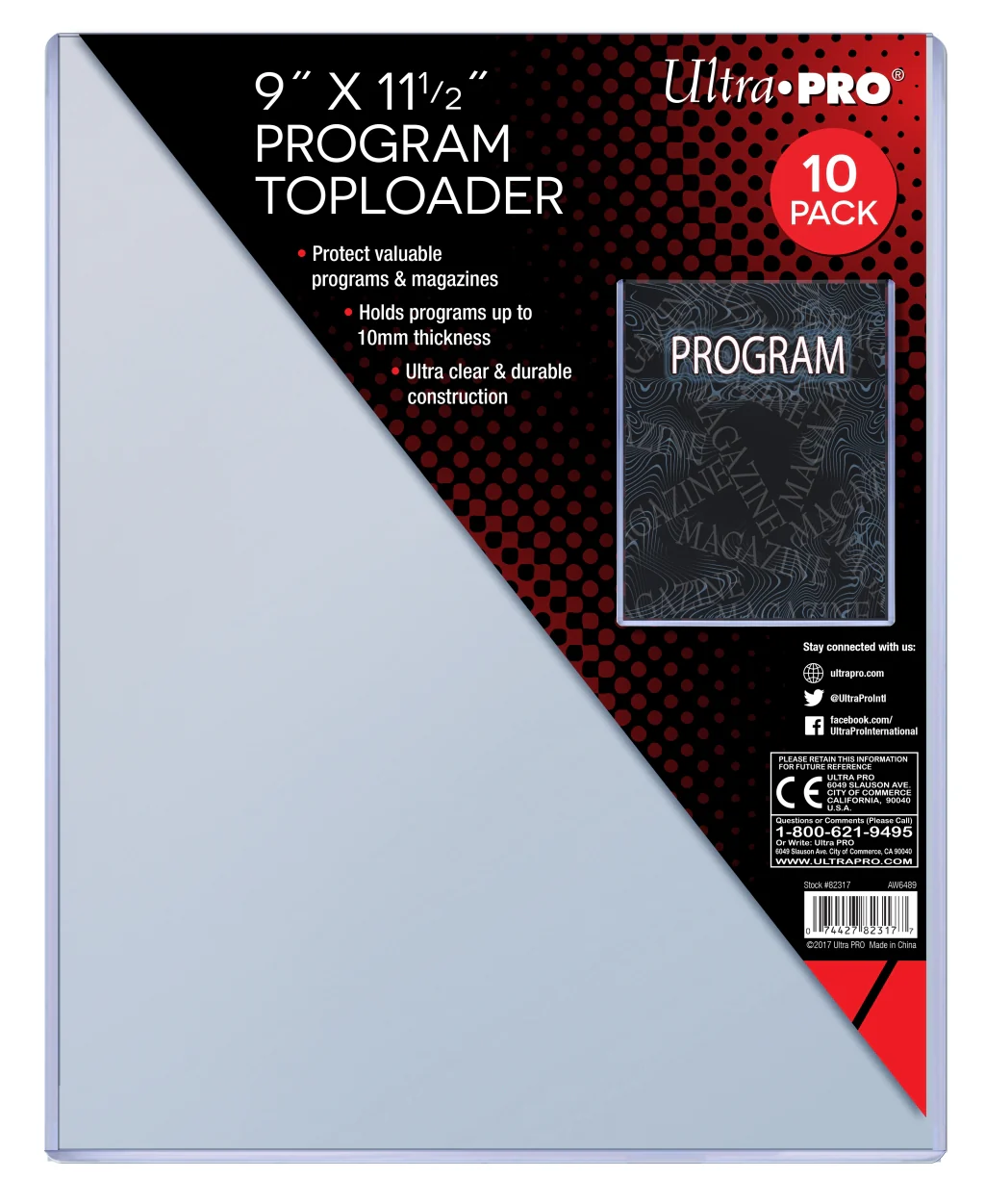 Ultra Pro Toploader - 9" x 11 1/2"