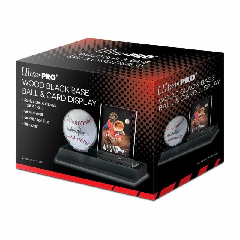 Ultra Pro Wood Black Base Ball & Card Display