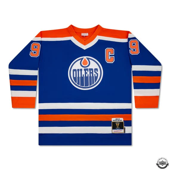 Wayne Gretzky Autographed Vintage Throwback Blue Mitchell & Ness 1986-87 Edmonton Oilers Jersey - Image 2
